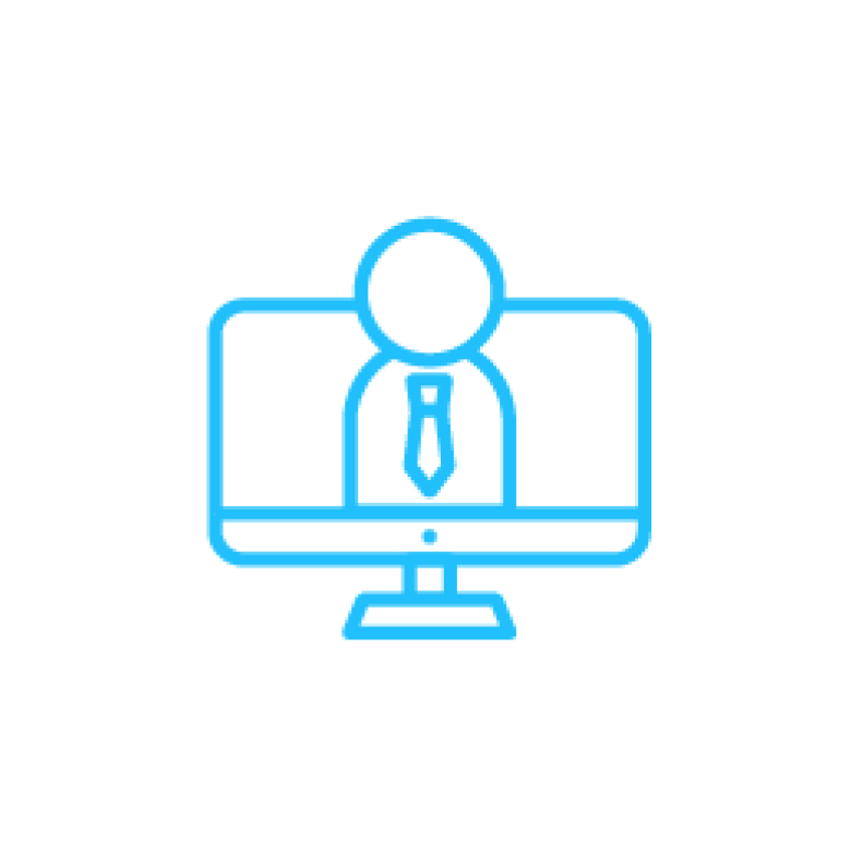 Blue User On Computer Screen Icon