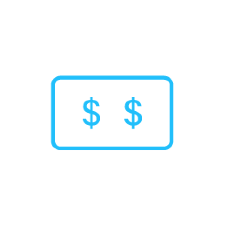 Blue Dollar Bill Icon