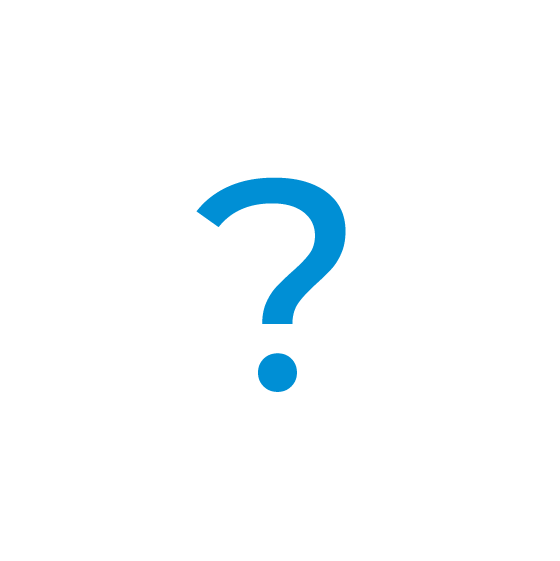 white and blue question mark icon